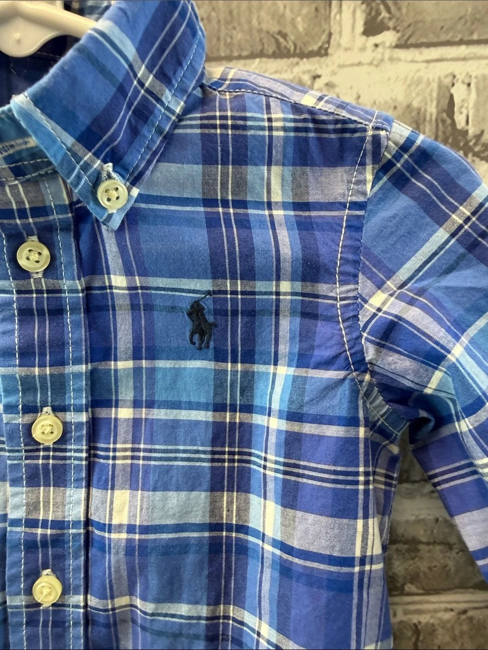 Ralph Lauren Blue Plaid Button-Down Shirt for Kids - Multi Blue